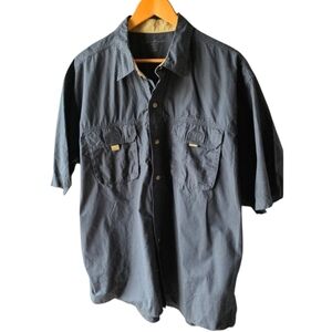 Eddie Bauer Mens Navy Camp Outdoors Shirt Size XL Made In USA Casual